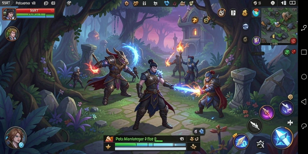Tampilan gameplay menegangkan di dunia petualangan 55RT.