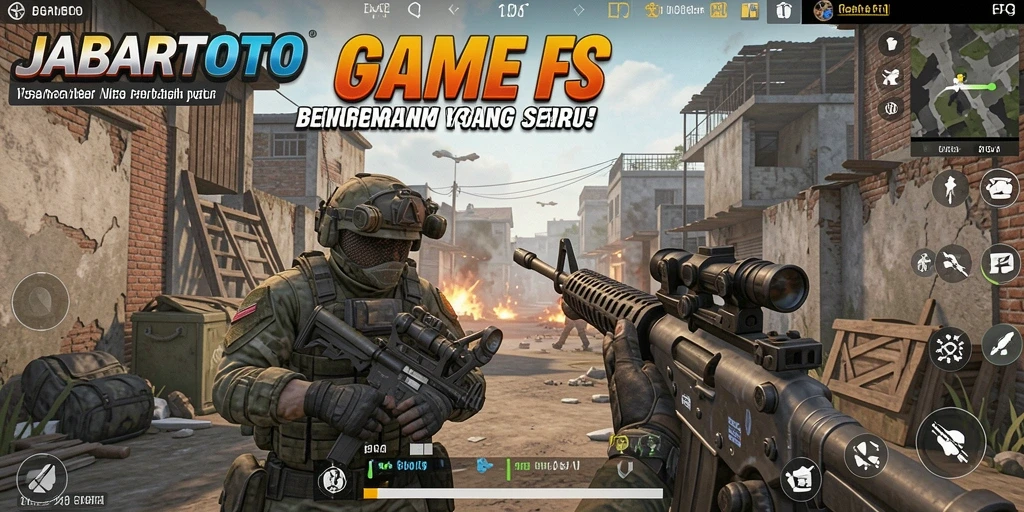 Screenshot menampilkan aksi pertempuran intens dalam JABARTOTO.