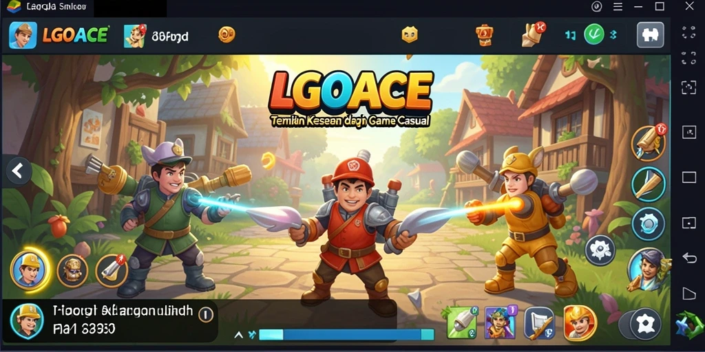 Screenshot utama LGOACE menampilkan gameplay yang penuh warna dan menyenangkan.
