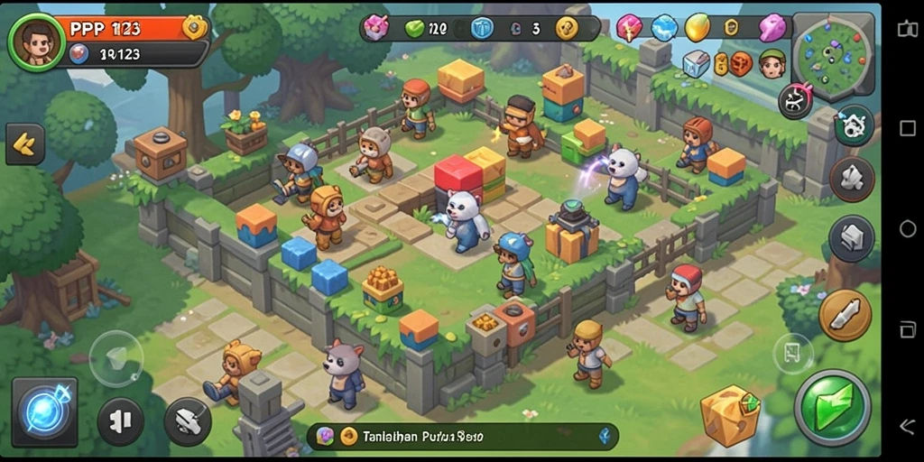 Screenshot utama PP123 menampilkan gameplay penuh tantangan dan keseruan.